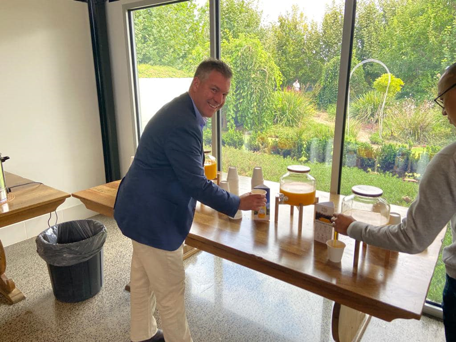 Grabbing juice